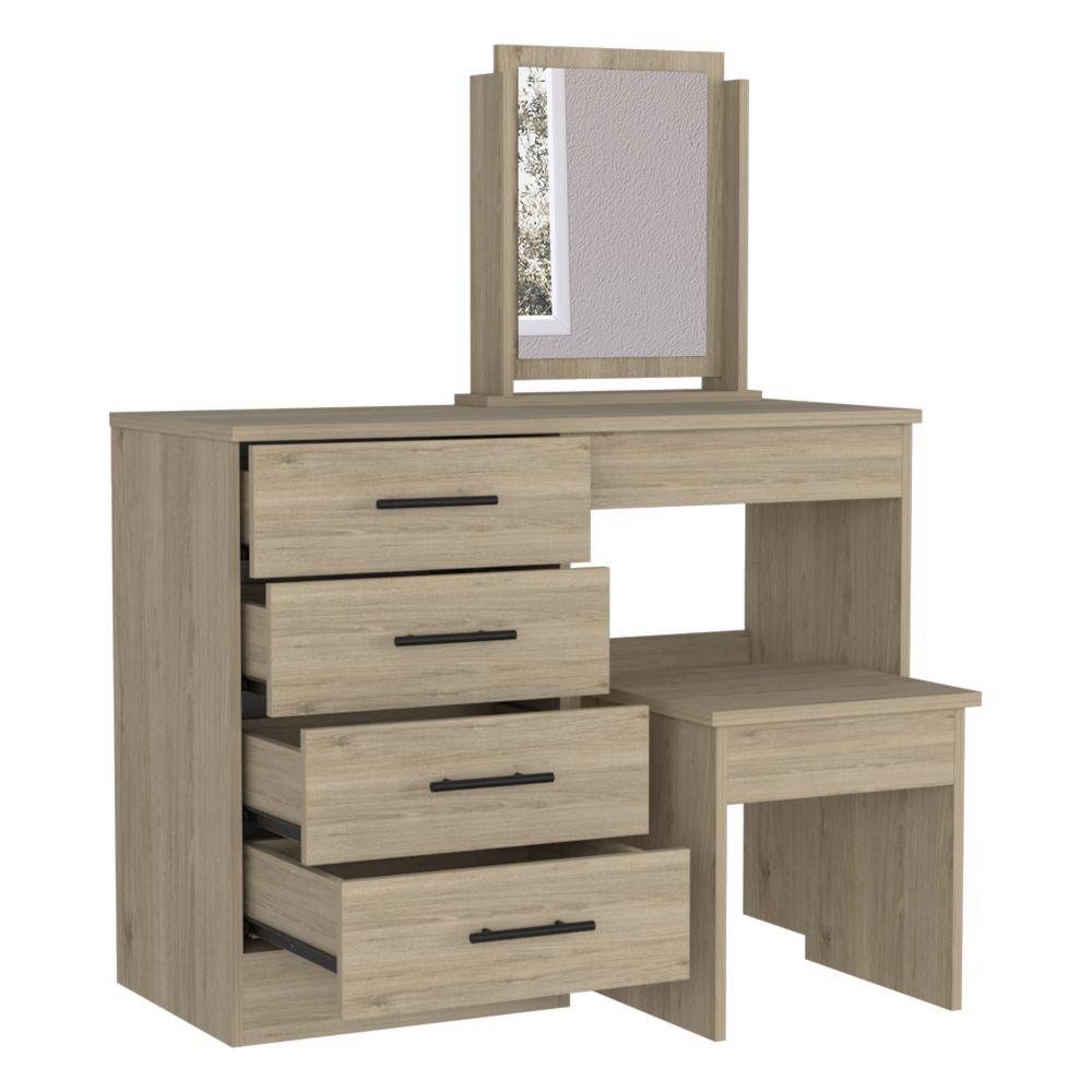 Mueble Tocador Wesley color Beige y Blanco para Habitación.