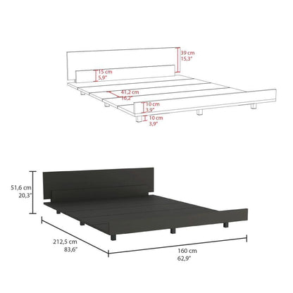 Cama Queen Wesley color Wengue para Habitación.