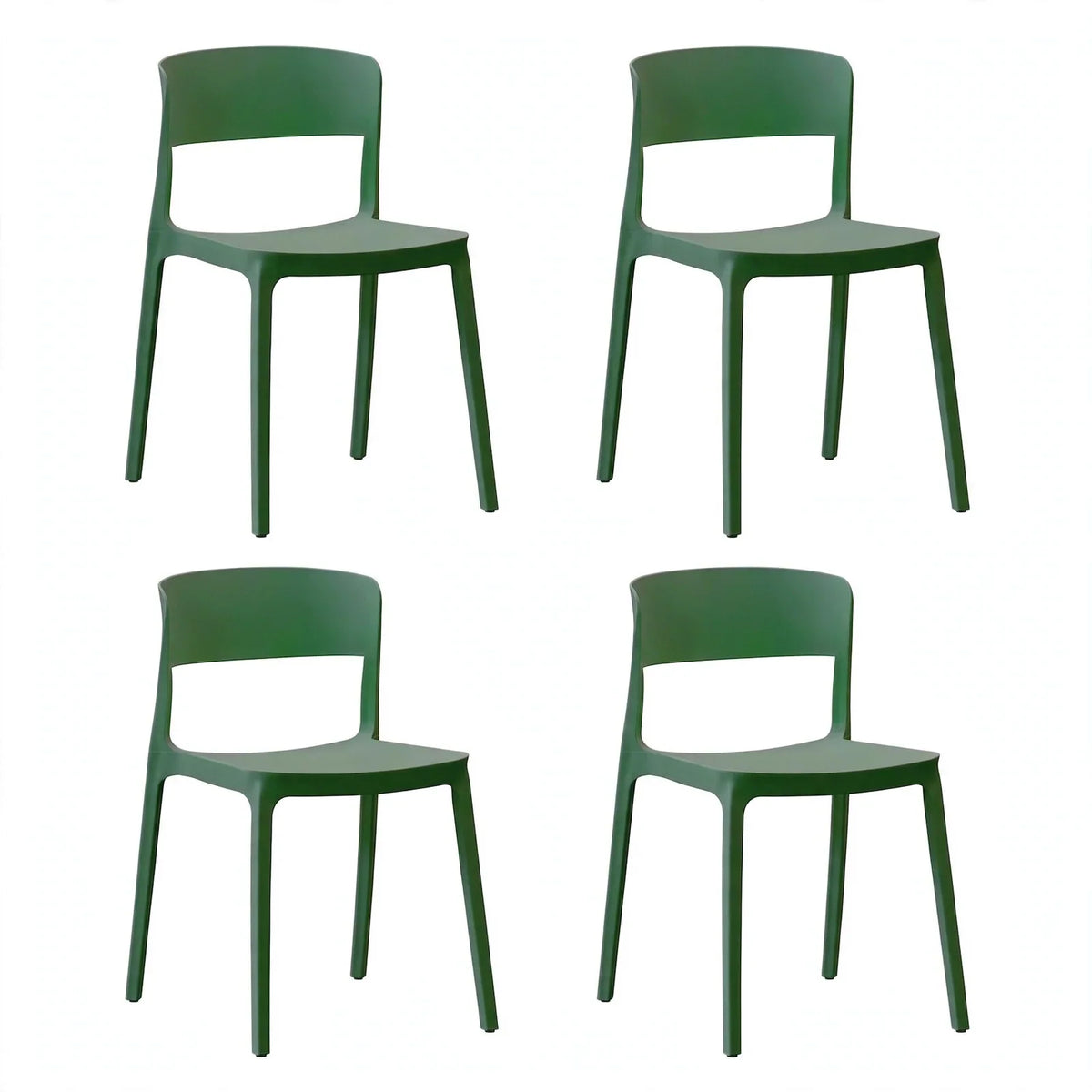 Set de 4 Sillas Mónaco, Color Verde Olivo, con Espaldar y Diseño Moderno