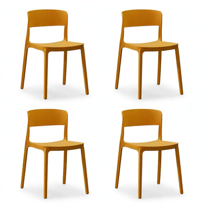 Set de 4 Sillas Mónaco, Color Naranja, Diseño Moderno