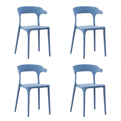 Set de 4 Sillas Elena, Color Azul Oceano, con Espaldar y Diseño Moderno