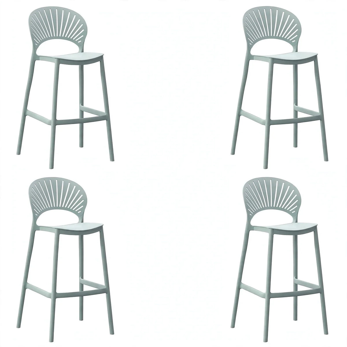 Set de 4 Sillas para Bar Paraíso, Color Azul Claro, Diseño Moderno