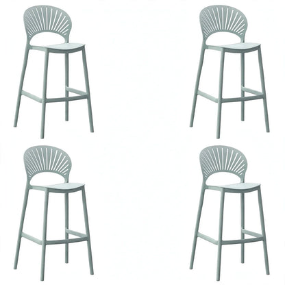Set de 4 Sillas para Bar Paraíso, Color Azul Claro, Diseño Moderno