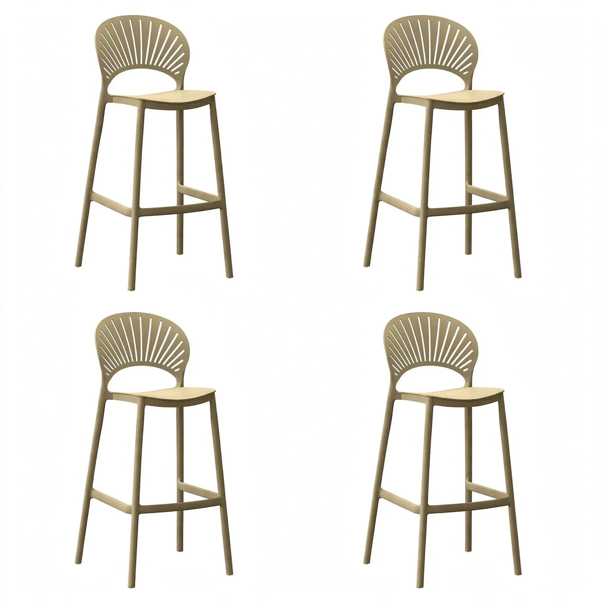 Set de 4 Sillas para Bar Paraíso, Color Khaki, Diseño Moderno