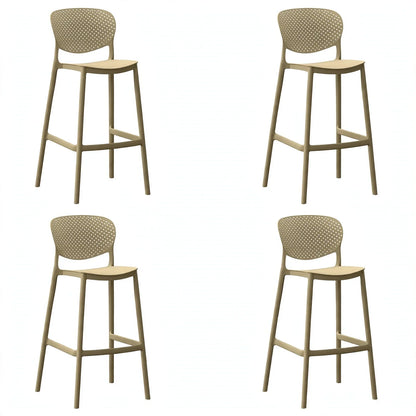 Set de 4 Sillas para Bar Río, Color Khaki, Diseño Moderno