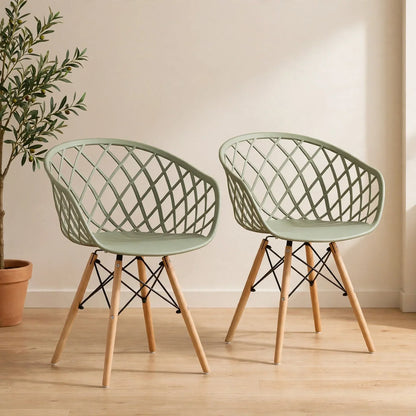 Set de 2 Sillas Oasis con Brazos, Color Verde, con Espaldar