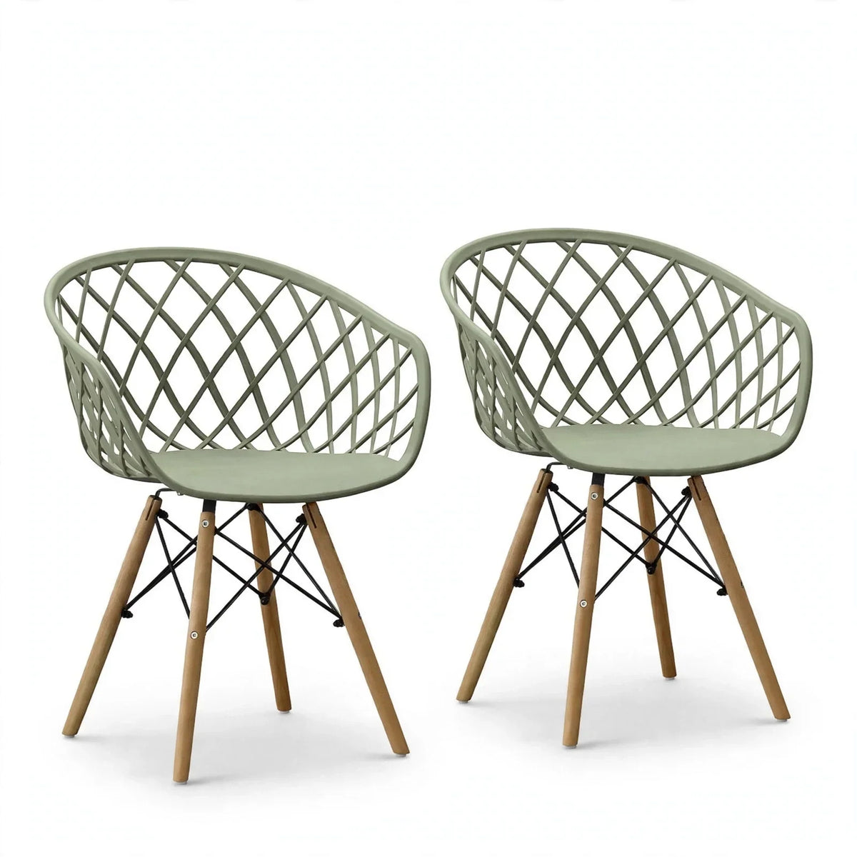 Set de 2 Sillas Oasis con Brazos, Color Verde, con Espaldar