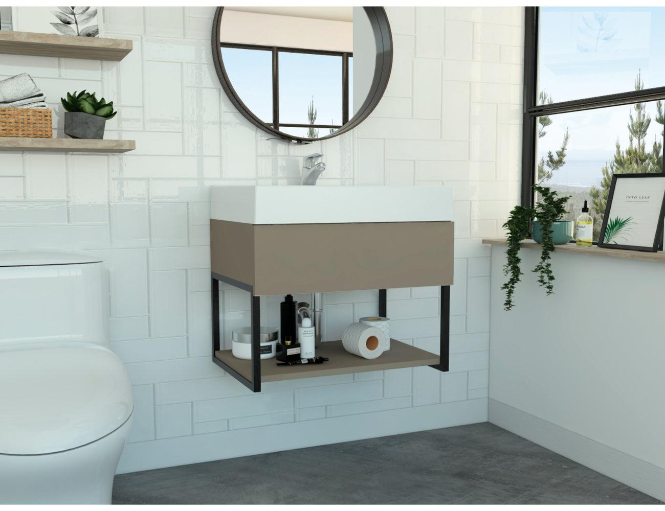 Mueble Lavamanos Zafi color Cocoa para Baño.