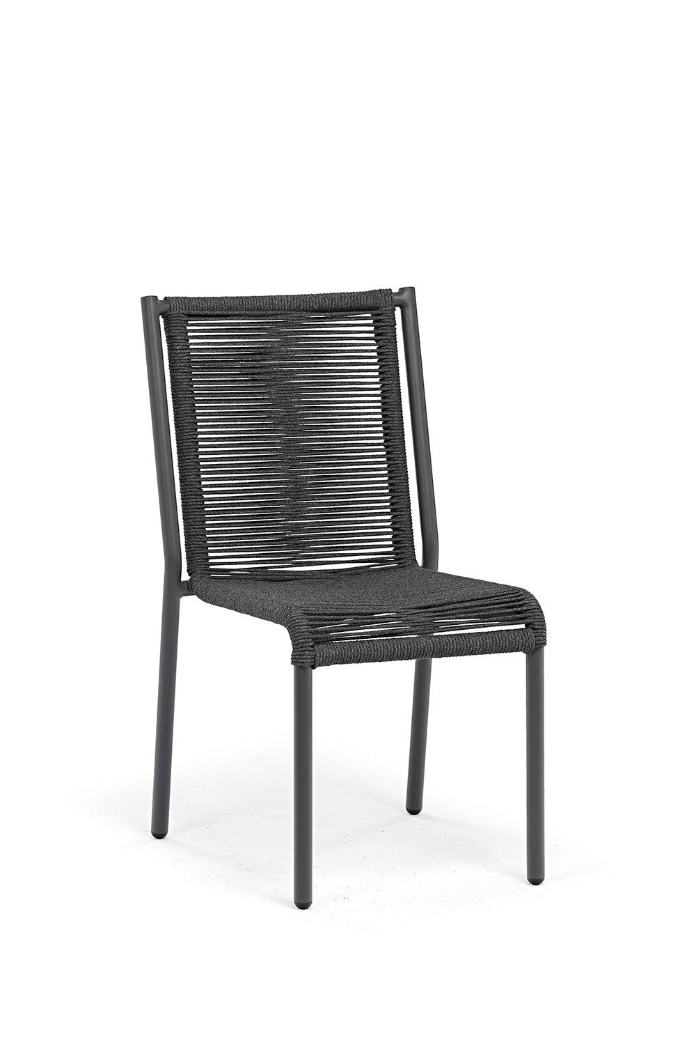 Comedor de exterior Jónico negro con mesa y 4 sillas de rattan sintético – vista 6