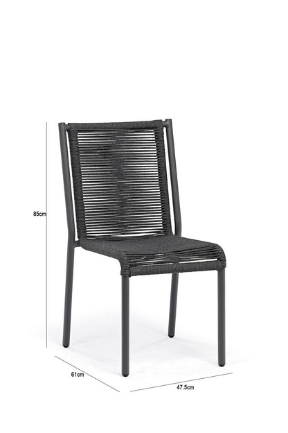 Comedor de exterior Jónico negro con mesa y 4 sillas de rattan sintético – vista 7