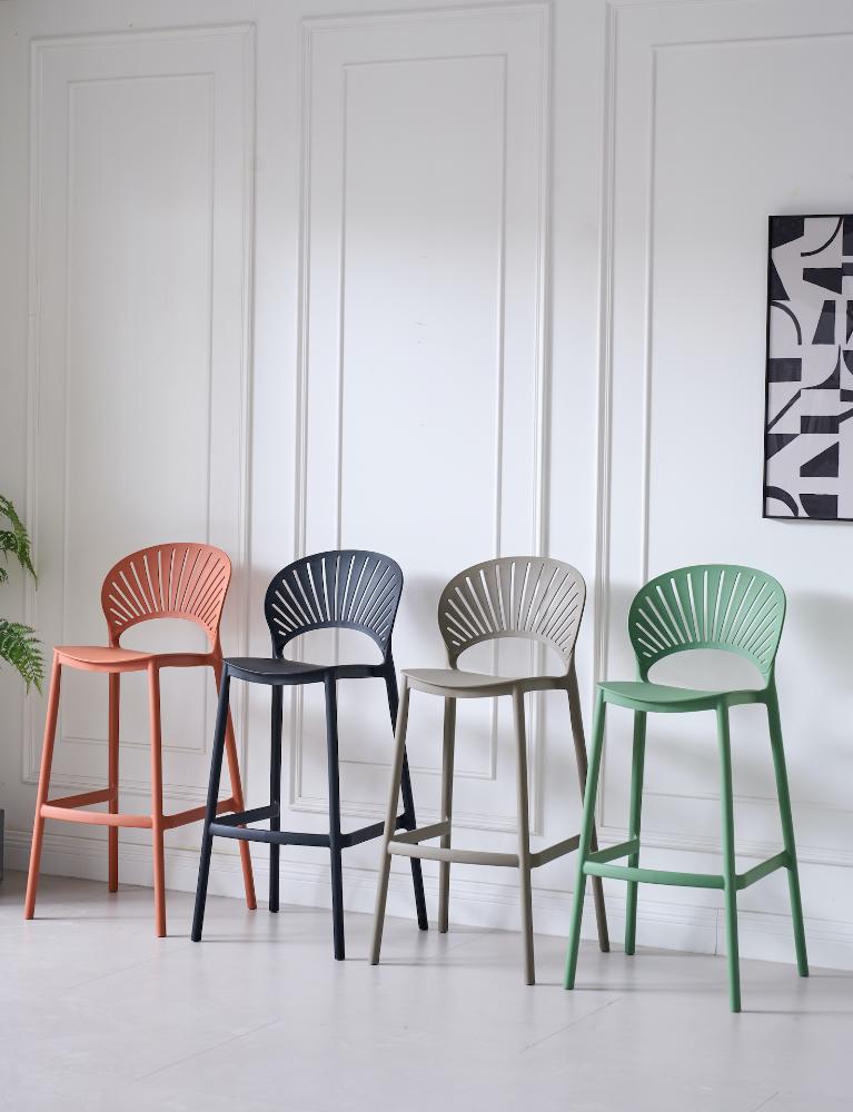 Silla para Bar Paraíso, Color Taupe, Diseño Moderno, medidas
