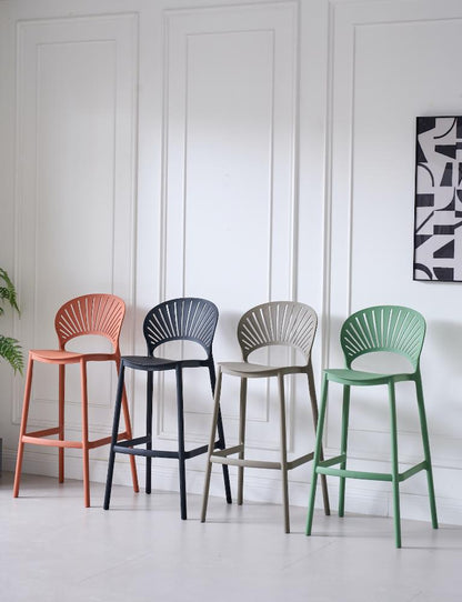 Silla para Bar Paraíso, Color Terracota, Diseño Moderno, medidas
