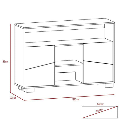 Mesa Auxiliar Recibidor Aureli color Miel y Blanco para Sala.