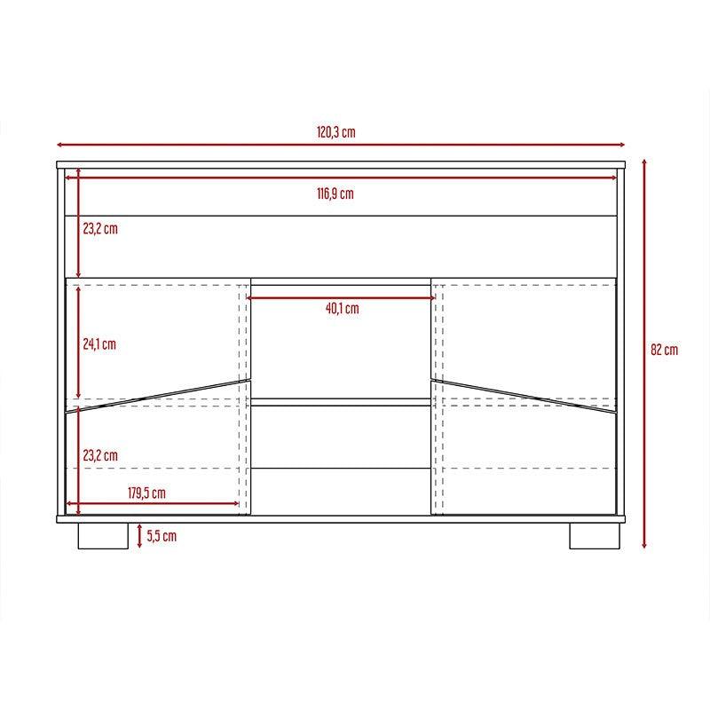 Mesa Auxiliar Recibidor Aureli color Miel y Blanco para Sala.