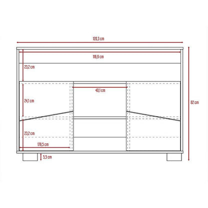 Mesa Auxiliar Recibidor Aureli color Miel y Blanco para Sala.