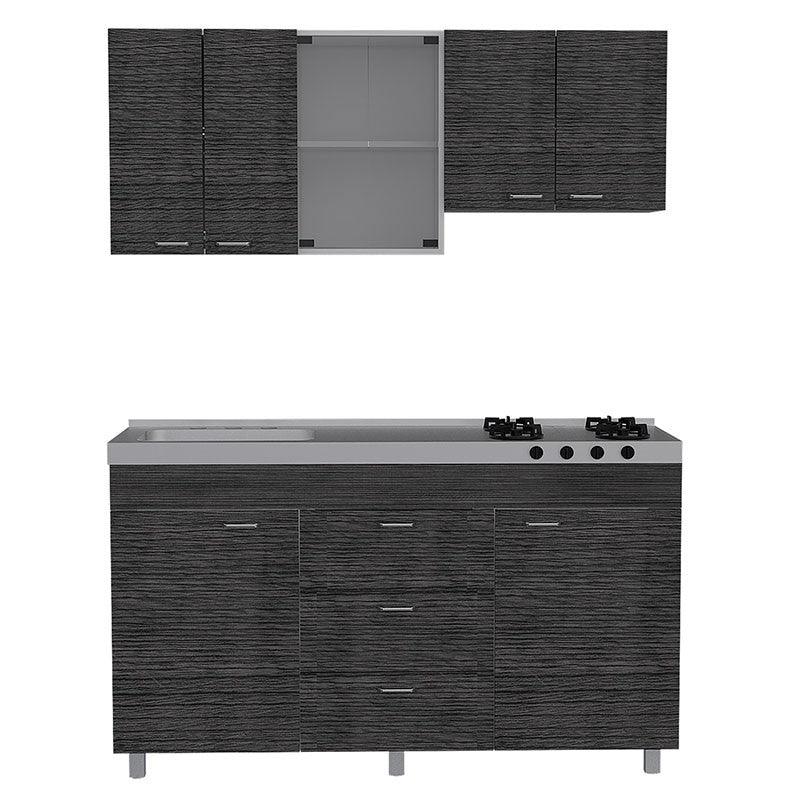 Cocina Integral Venecia color Gris y Blanco.