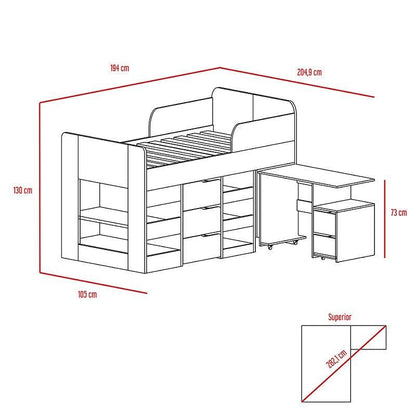 Combo para Habitación Fresno, incluye Cama y Escritorio.