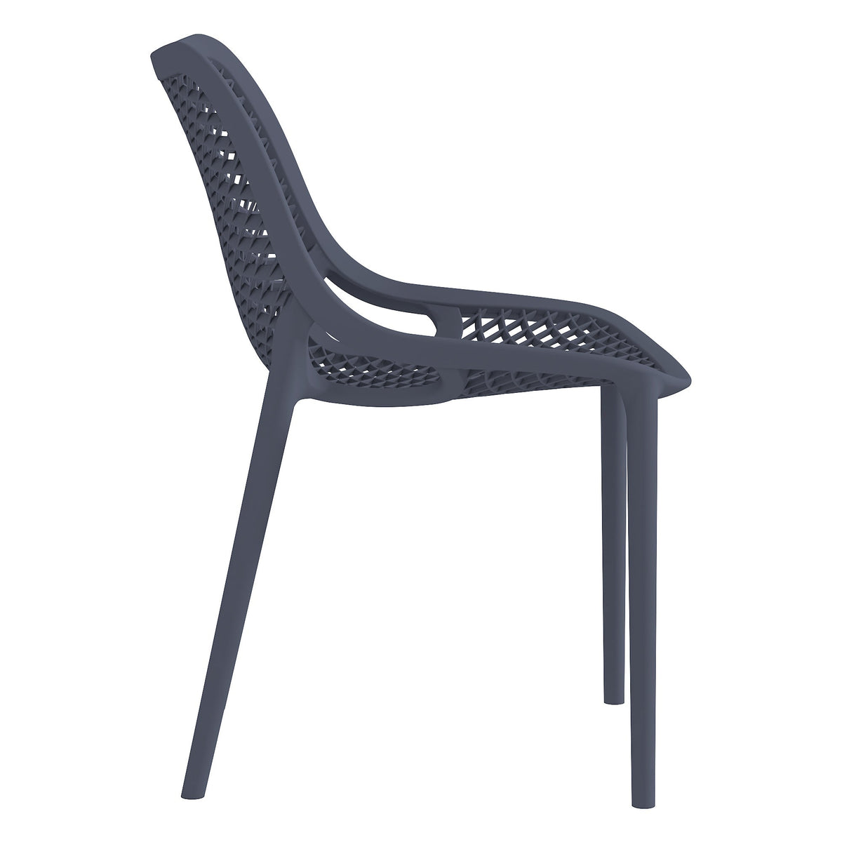 Silla Miame, Gris Oscuro, con Espaldar y Reposa Brazos, medidas
