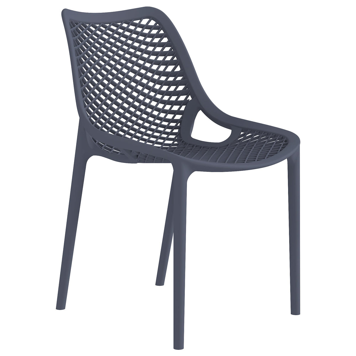 Silla Miame, Gris Oscuro, con Espaldar y Reposa Brazos, en ambiente