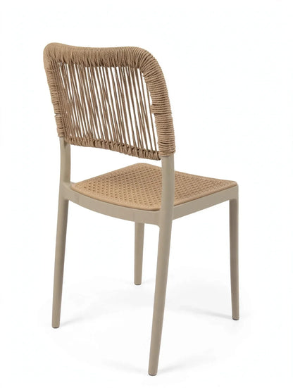 Set de 4 Sillas Austin, Color Taupe, con Espaldar Tejido