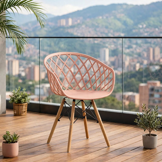 Silla Oasis con Brazos, Color Mandarina, con Espaldar