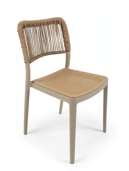 Set de 4 Sillas Austin, Color Taupe, con Espaldar Tejido
