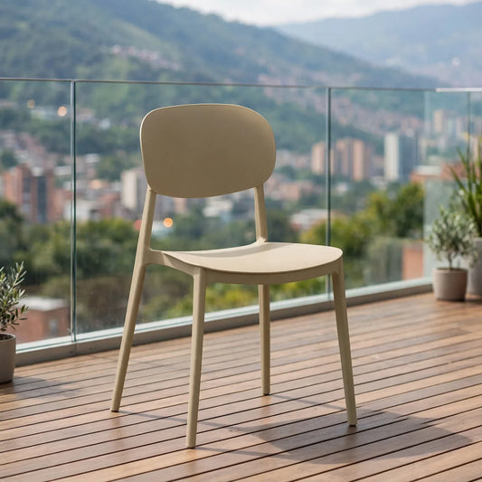 Silla Milán, Color Khaki, con Espaldar y Diseño Moderno