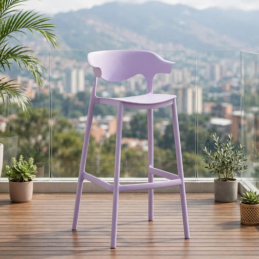 Silla para Bar Elena, Color Lila, Diseño Moderno