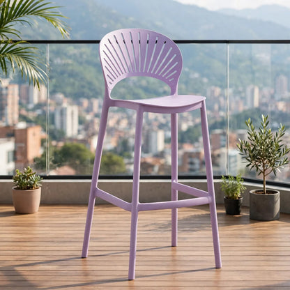 Silla para Bar Paraíso, Color Lila, Diseño Moderno