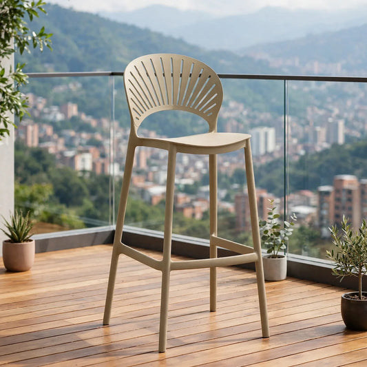 Silla para Bar Paraíso, Color Khaki, Diseño Moderno