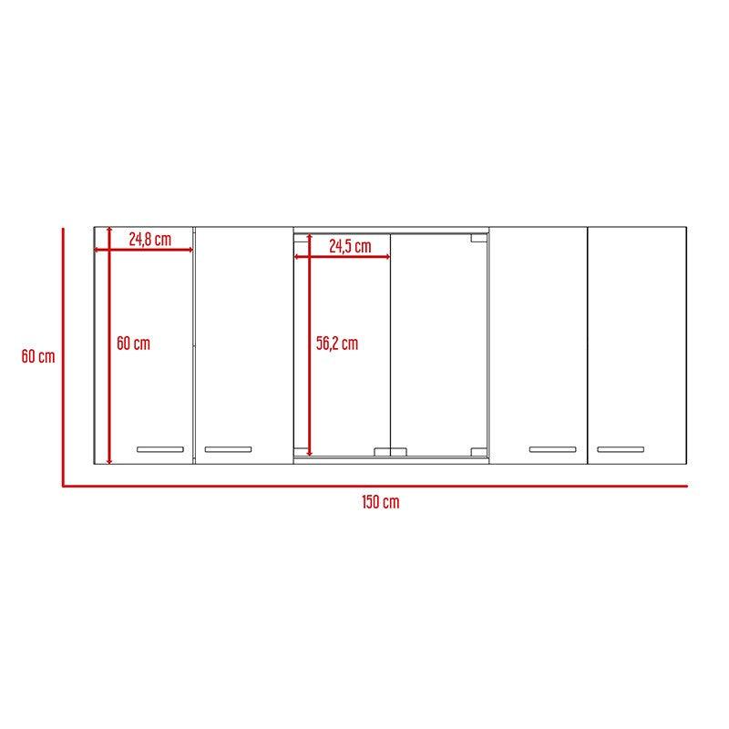 Gabinete Superior Vega color Blanco y Wengue para Cocina.