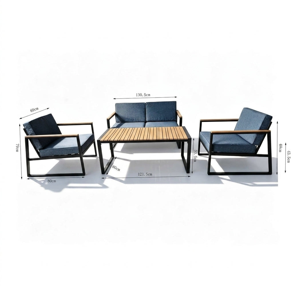 Sala de Exterior Skyline · 4 Piezas · Gris