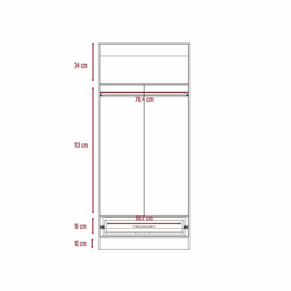 Closet Omaira color Café claro y Blanco para Habitación.
