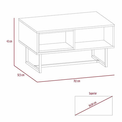 Mesa de Centro Amaranta color Blanco y Castaño para Sala.