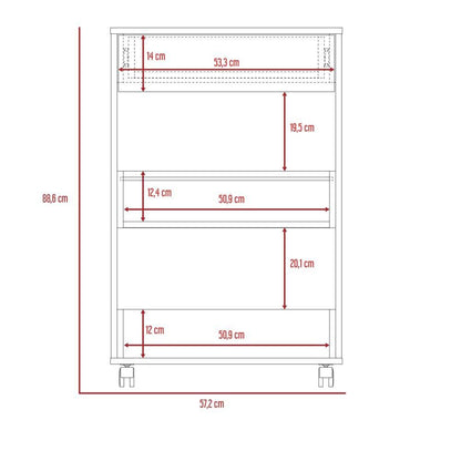 Mueble Auxiliar de Cocina Azana color Moca y Blanco para Cocina.