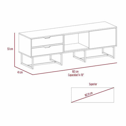 Mesa para TV Maryland color Blanco y Castaño para Sala.