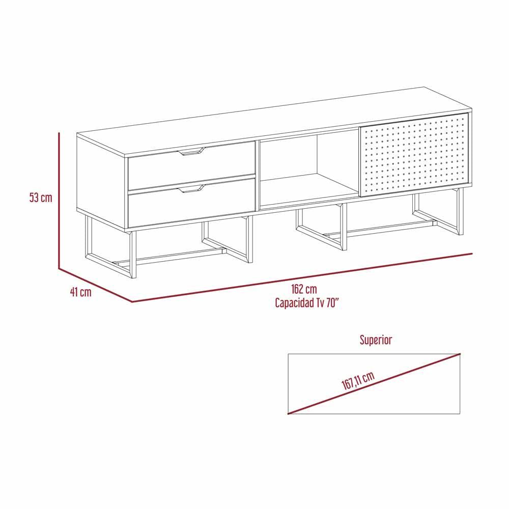 Mesa para TV Maryland color Castaño y Blanco para Sala.