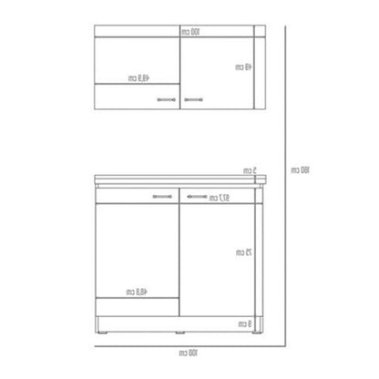 Cocina Integral Cantabria color Roble y Blanco.