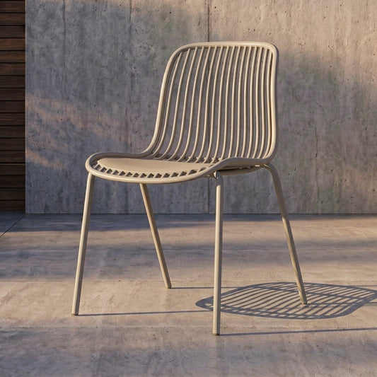 Silla Barcelona, Color Taupe, con Espaldar en Líneas Diseño Moderno