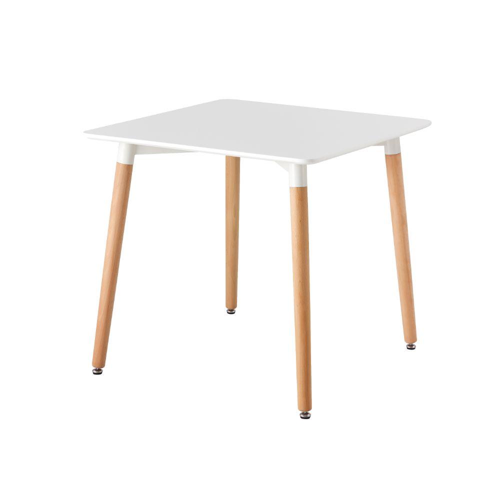 Juego de Comedor Polo · 4 Sillas · Blanco y Café Claro